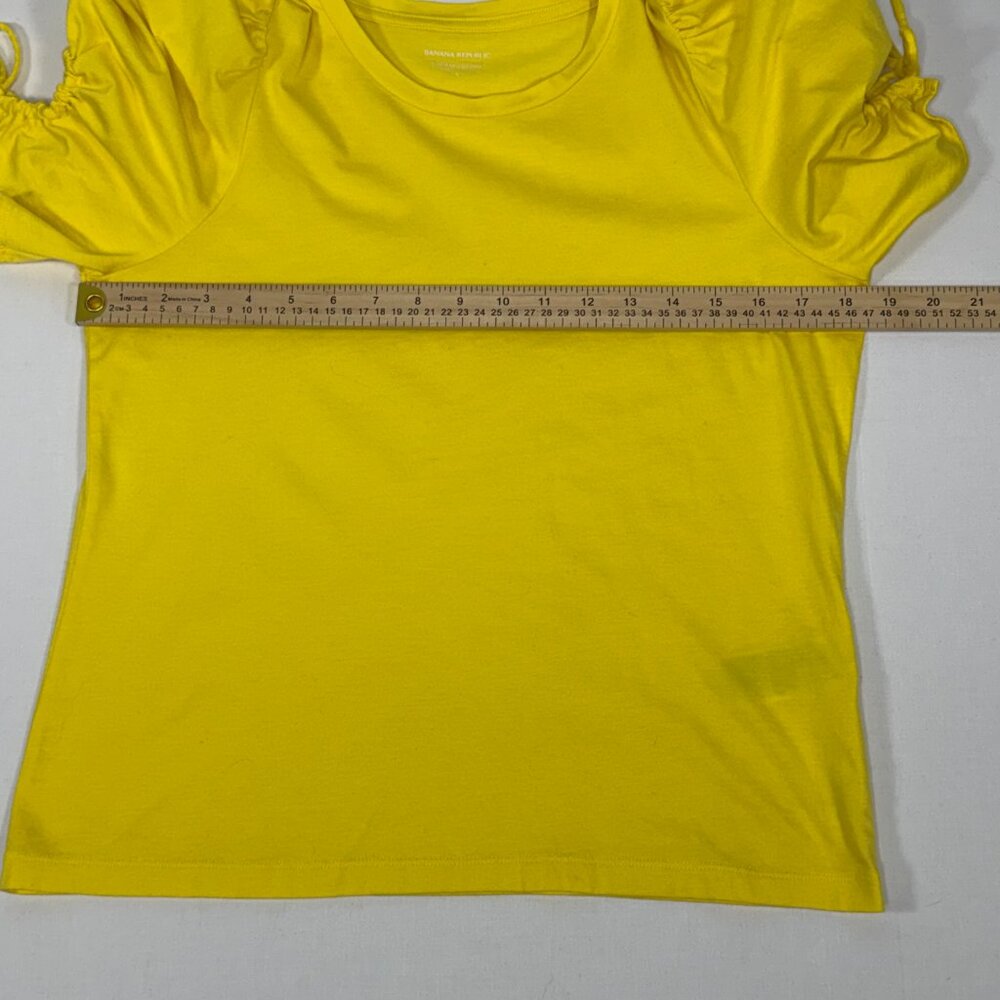 Puff Sleeve Banana Republic Yellow Supima Cotton T-Shirt Size‎ S Small - Picture 4 of 10